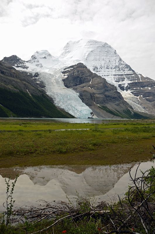 05 Mount Waffl, The Helmet, Mount Robson, Berg Glacier and Berg Lake From Berg Trail Between Robson Pass And Berg Lake